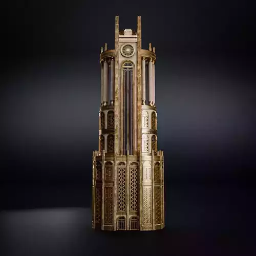 ART DECO SKYSCRAPER BUILDING 03 Low-poly 3D model