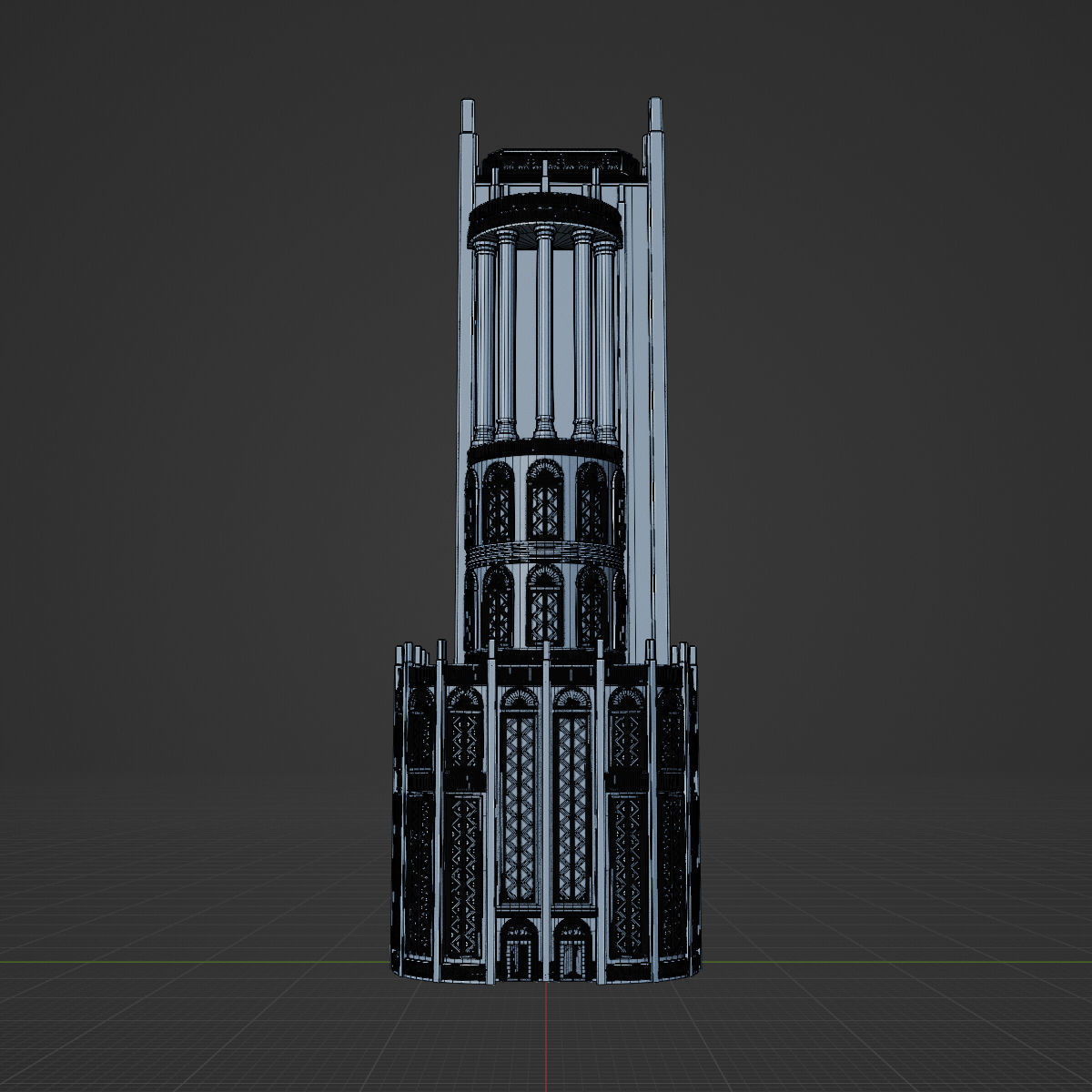 ART DECO SKYSCRAPER BUILDING 03 Low-poly 3D model_18