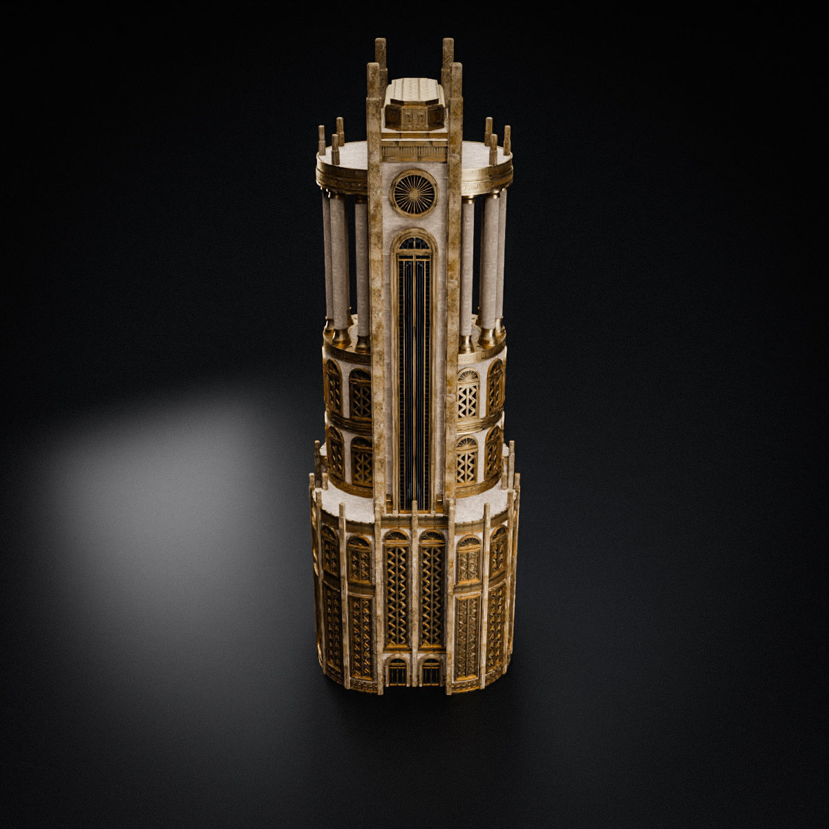 ART DECO SKYSCRAPER BUILDING 03 Low-poly 3D model_11