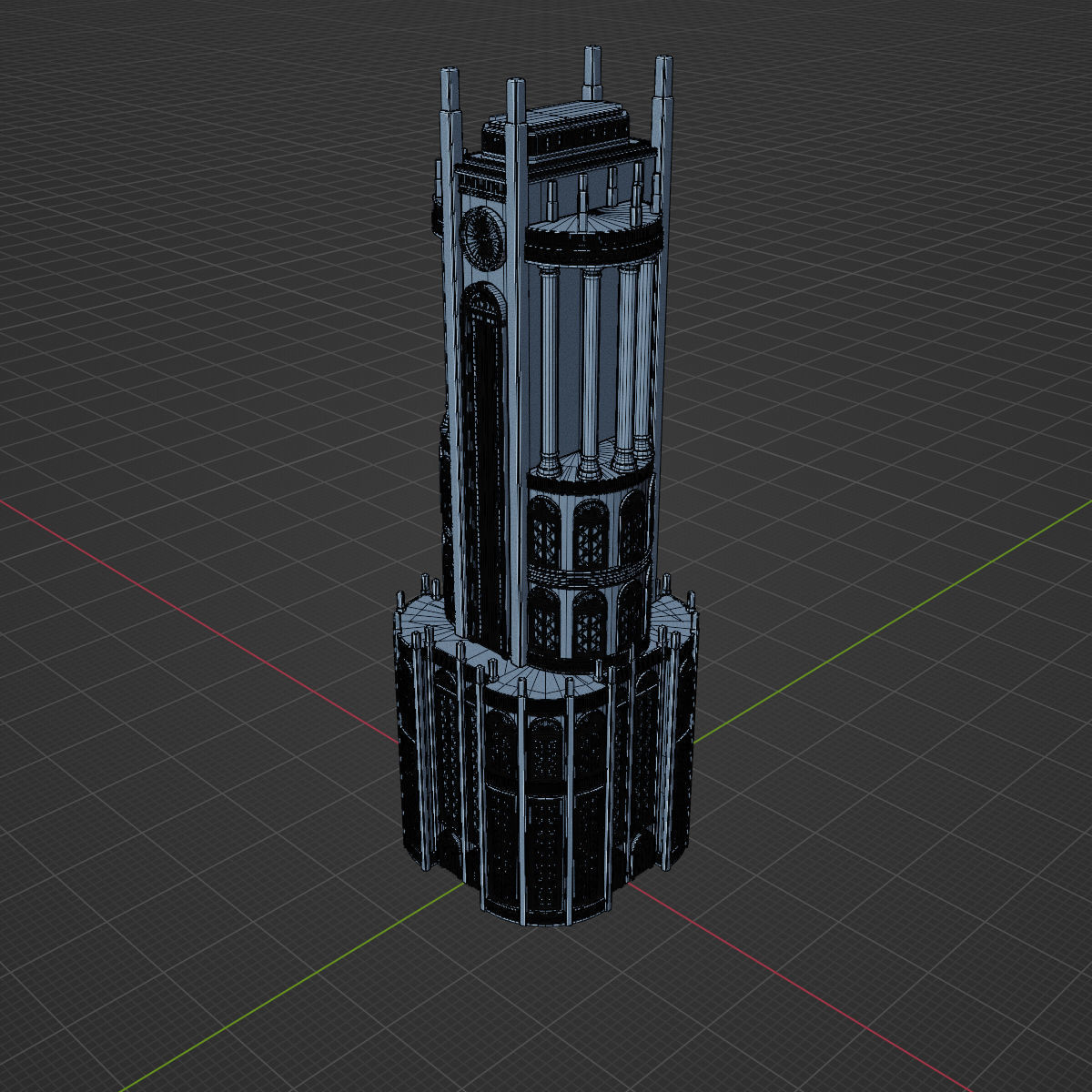 ART DECO SKYSCRAPER BUILDING 03 Low-poly 3D model_20