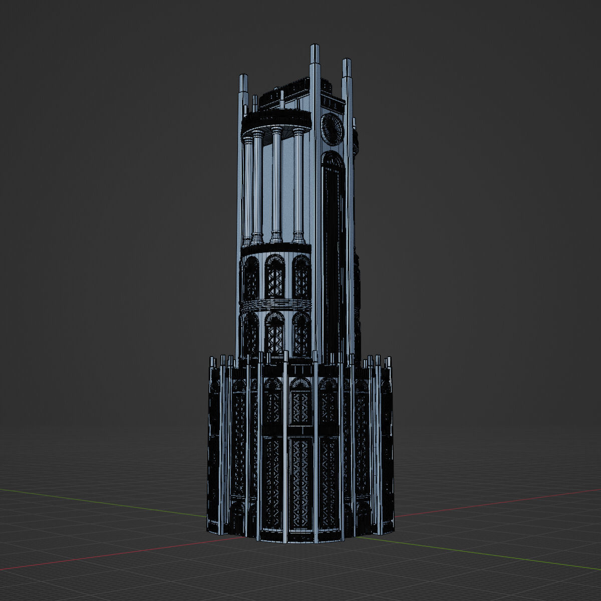 ART DECO SKYSCRAPER BUILDING 03 Low-poly 3D model_17