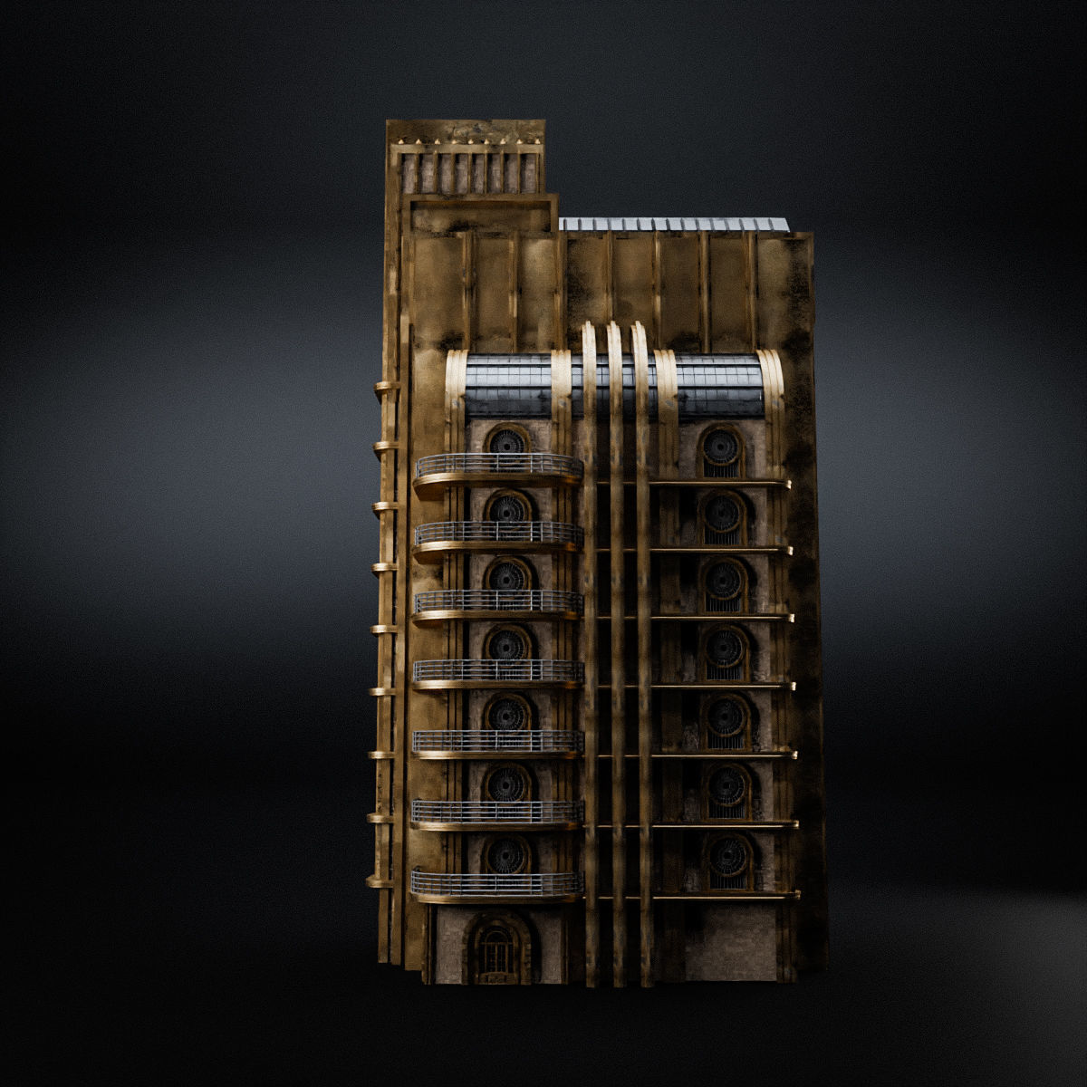 ART DECO SKYSCRAPER BUILDING 04 Low-poly 3D model_6