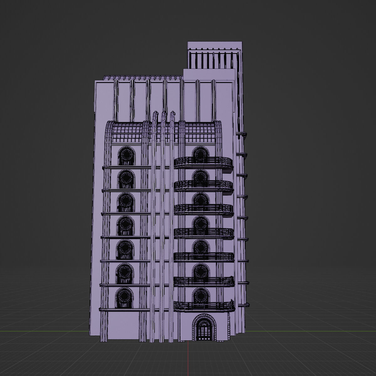 ART DECO SKYSCRAPER BUILDING 04 Low-poly 3D model_21