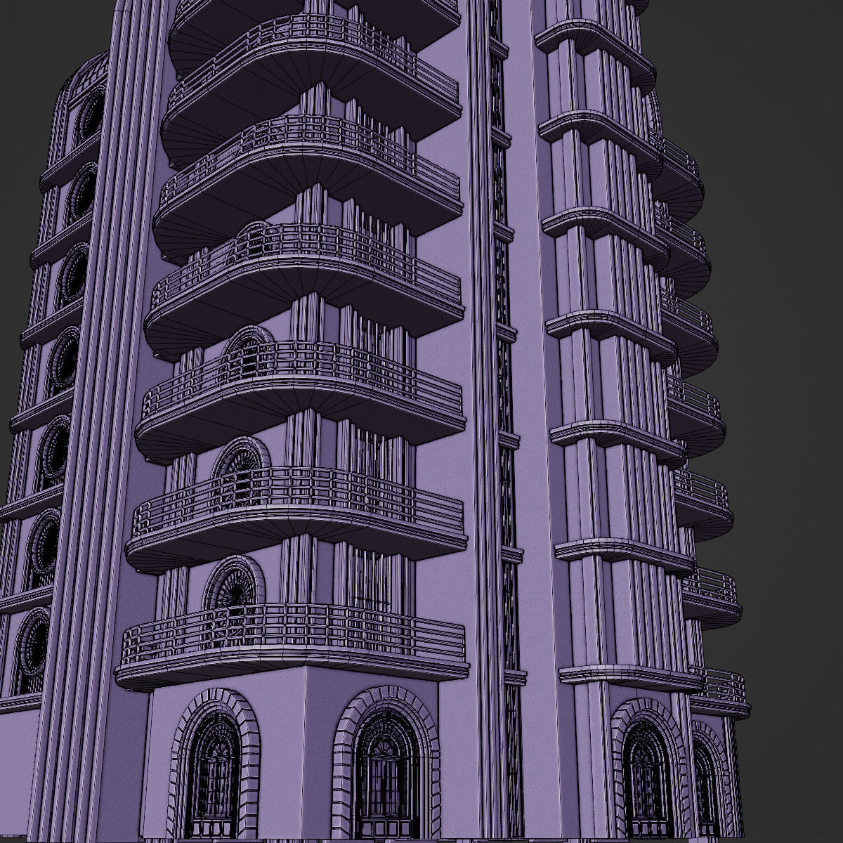 ART DECO SKYSCRAPER BUILDING 04 Low-poly 3D model_27