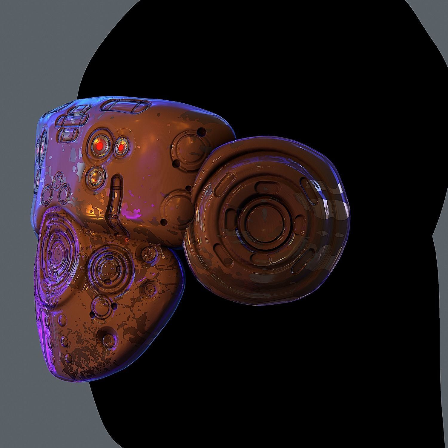 Gas mask helmet 3d model scifi Low-poly Low-poly 3D model Low-poly 3D model_4