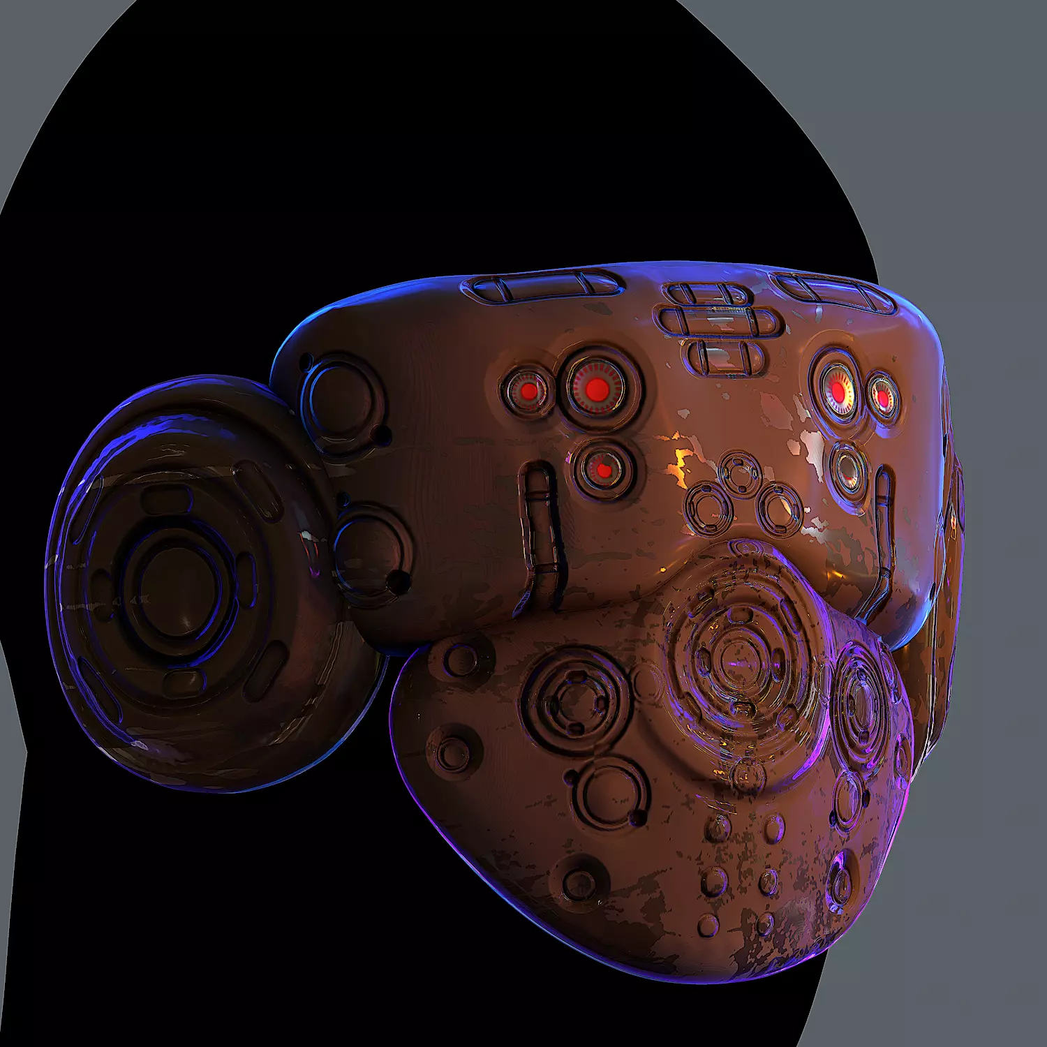 Gas mask helmet 3d model scifi Low-poly Low-poly 3D model Low-poly 3D model_0