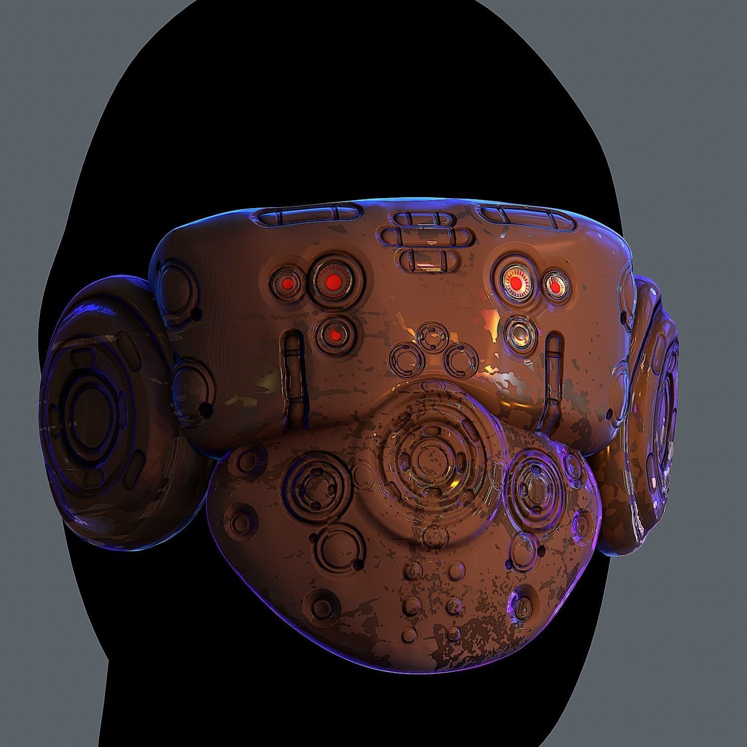 Gas mask helmet 3d model scifi Low-poly Low-poly 3D model Low-poly 3D model_1