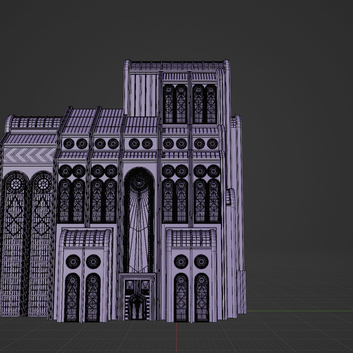 ART DECO SKYSCRAPER BUILDING 05 Low-poly 3D model_23