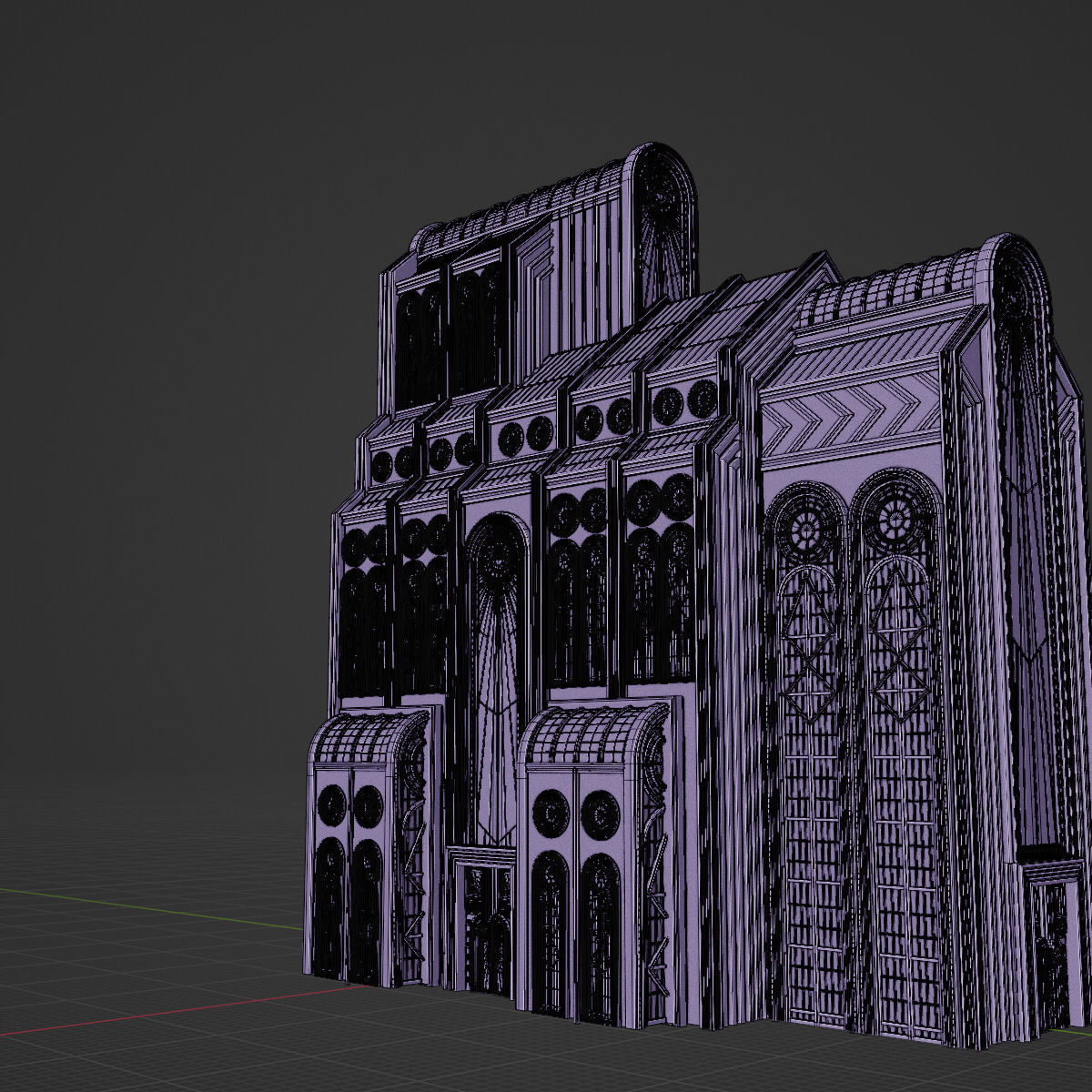 ART DECO SKYSCRAPER BUILDING 05 Low-poly 3D model_20