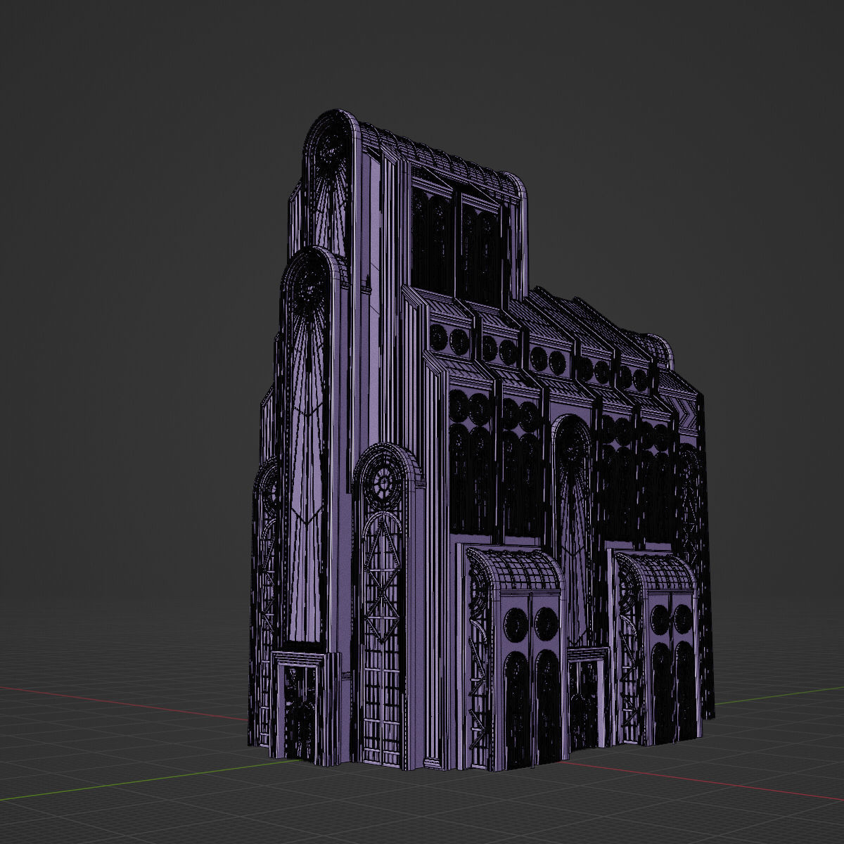 ART DECO SKYSCRAPER BUILDING 05 Low-poly 3D model_18