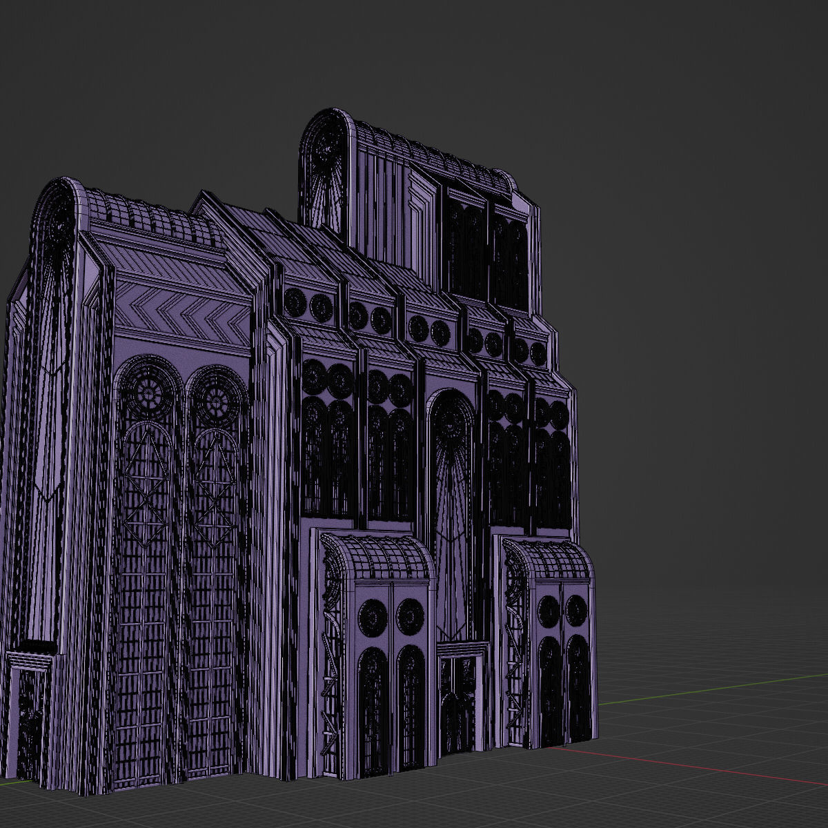 ART DECO SKYSCRAPER BUILDING 05 Low-poly 3D model_22