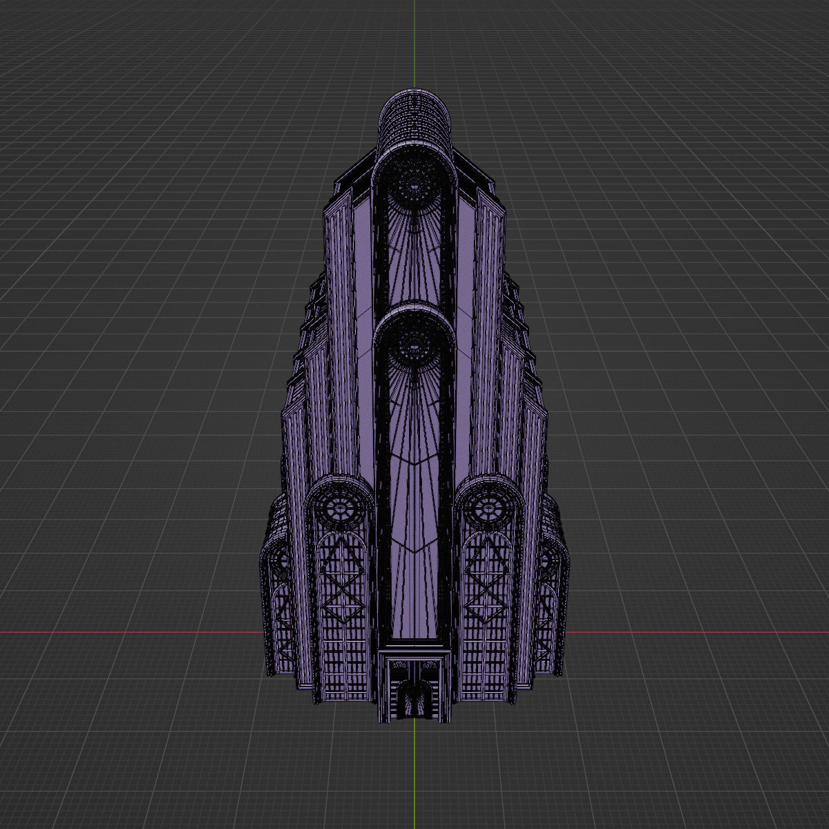 ART DECO SKYSCRAPER BUILDING 05 Low-poly 3D model_24