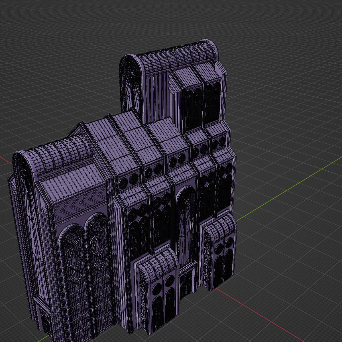 ART DECO SKYSCRAPER BUILDING 05 Low-poly 3D model_26