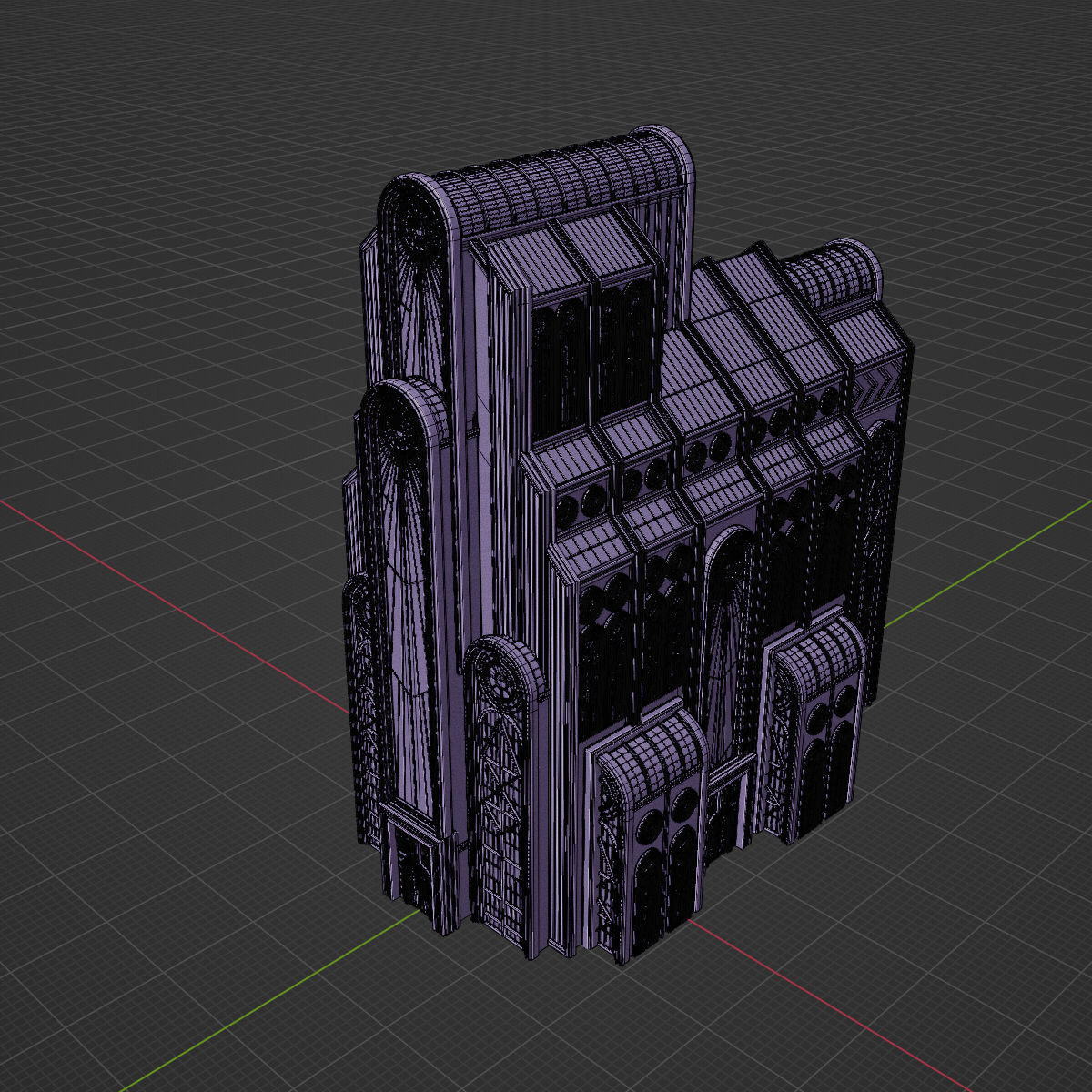 ART DECO SKYSCRAPER BUILDING 05 Low-poly 3D model_25