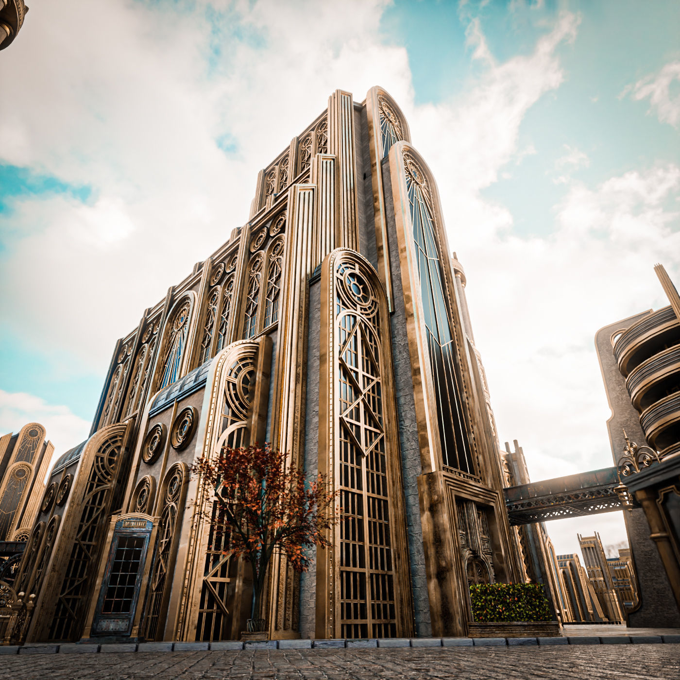 ART DECO SKYSCRAPER BUILDING 05 Low-poly 3D model_3