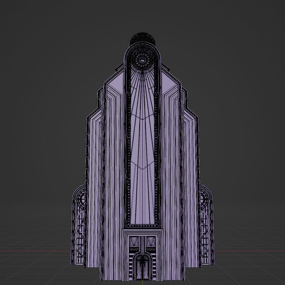 ART DECO SKYSCRAPER BUILDING 05 Low-poly 3D model_21