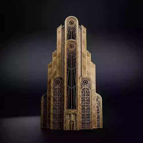 ART DECO SKYSCRAPER BUILDING 05 Low-poly 3D model ART DECO SKYSCRAPER BUILDING 05 Low-poly 3D model