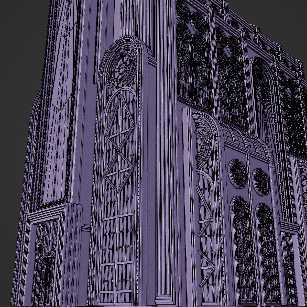 ART DECO SKYSCRAPER BUILDING 05 Low-poly 3D model_28