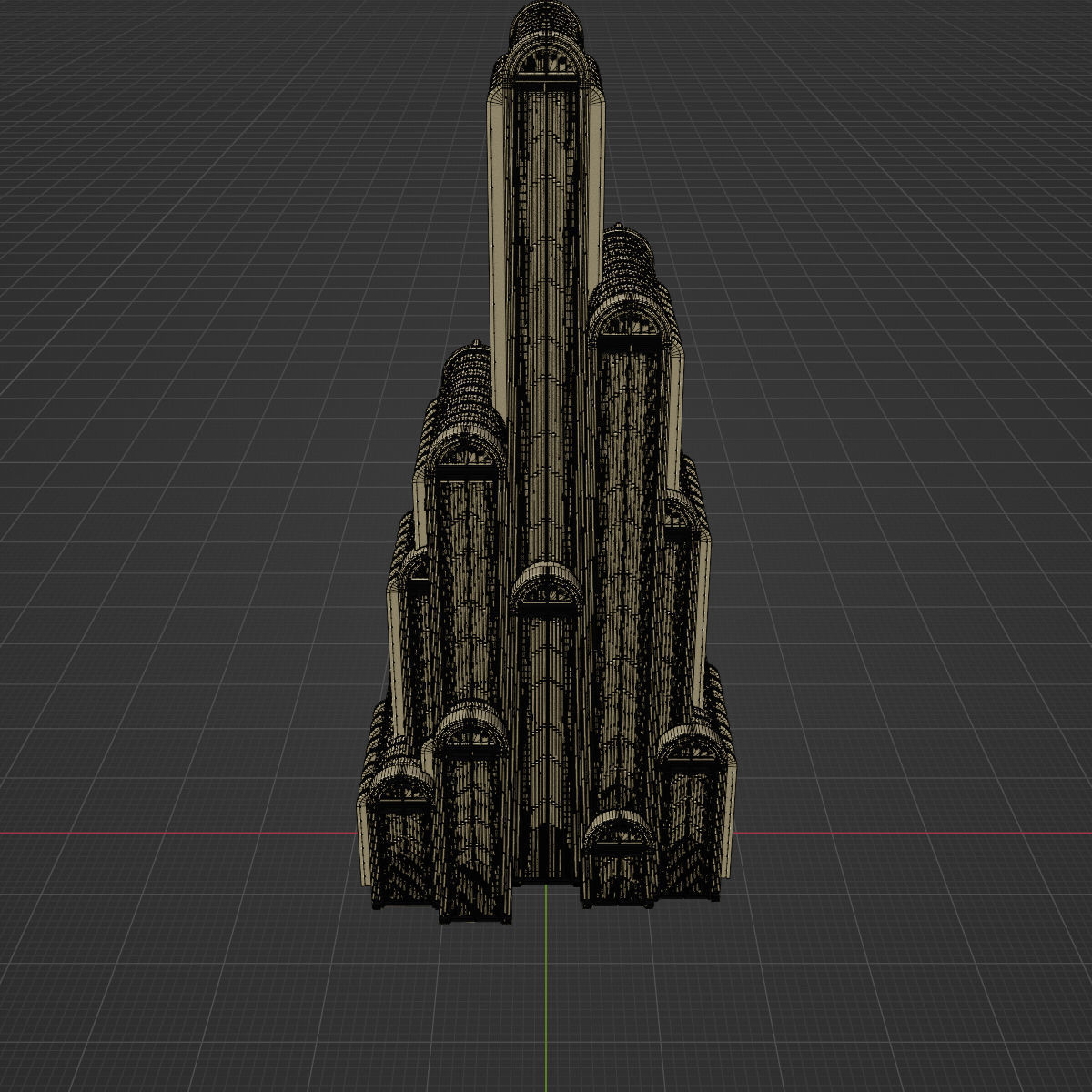 ART DECO SKYSCRAPER BUILDING 06 Low-poly 3D model_24