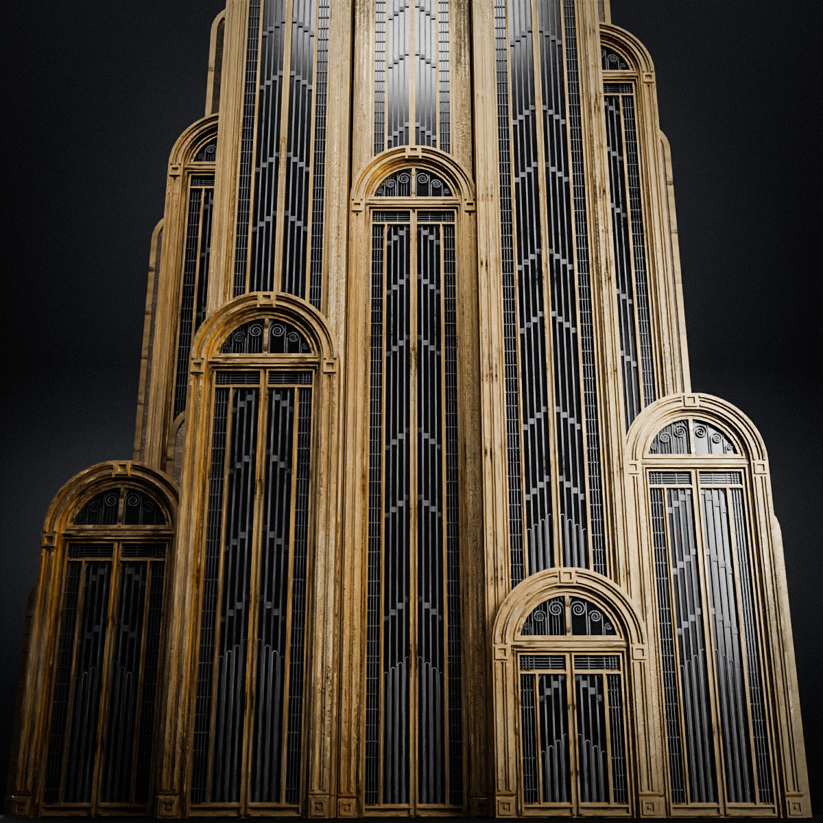 ART DECO SKYSCRAPER BUILDING 06 Low-poly 3D model_14