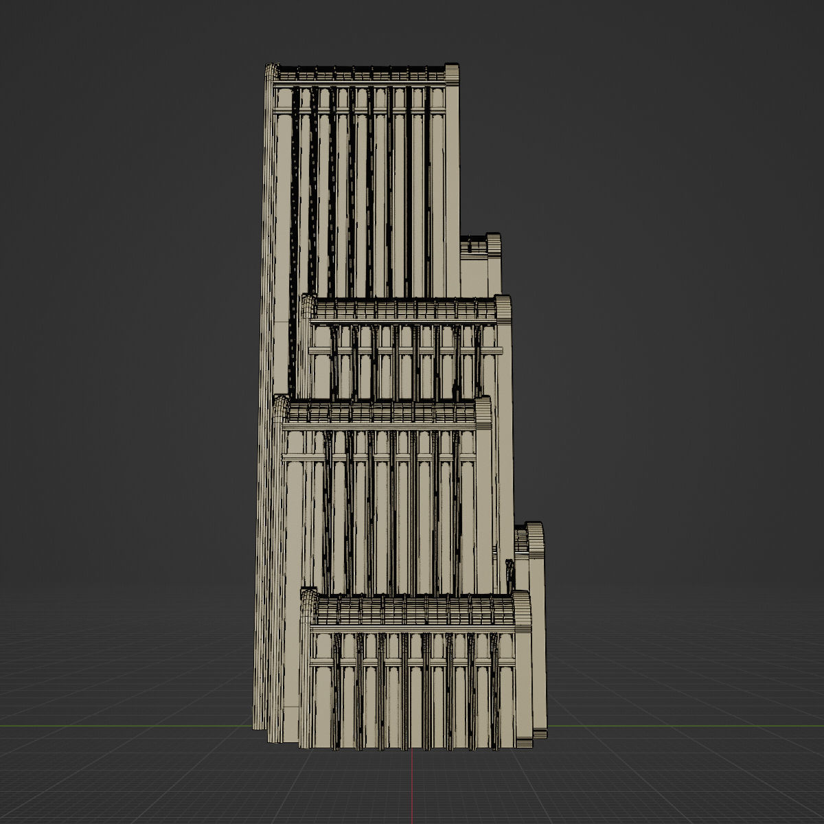 ART DECO SKYSCRAPER BUILDING 06 Low-poly 3D model_23