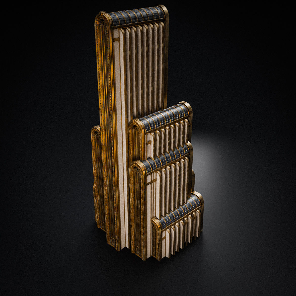 ART DECO SKYSCRAPER BUILDING 06 Low-poly 3D model_13
