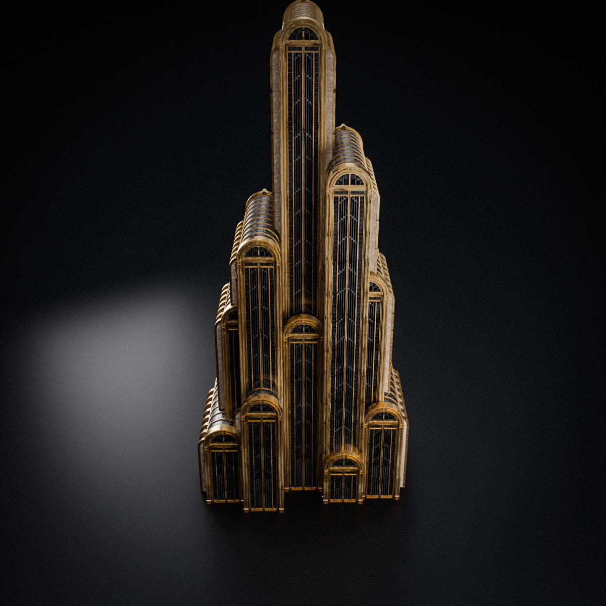 ART DECO SKYSCRAPER BUILDING 06 Low-poly 3D model_11