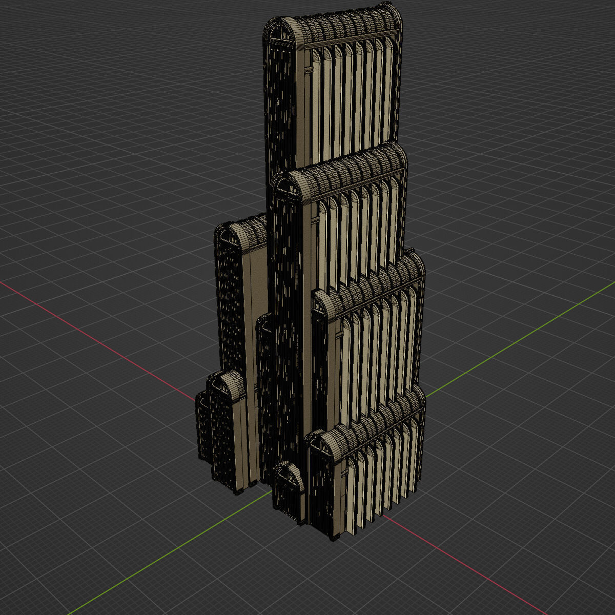 ART DECO SKYSCRAPER BUILDING 06 Low-poly 3D model_25