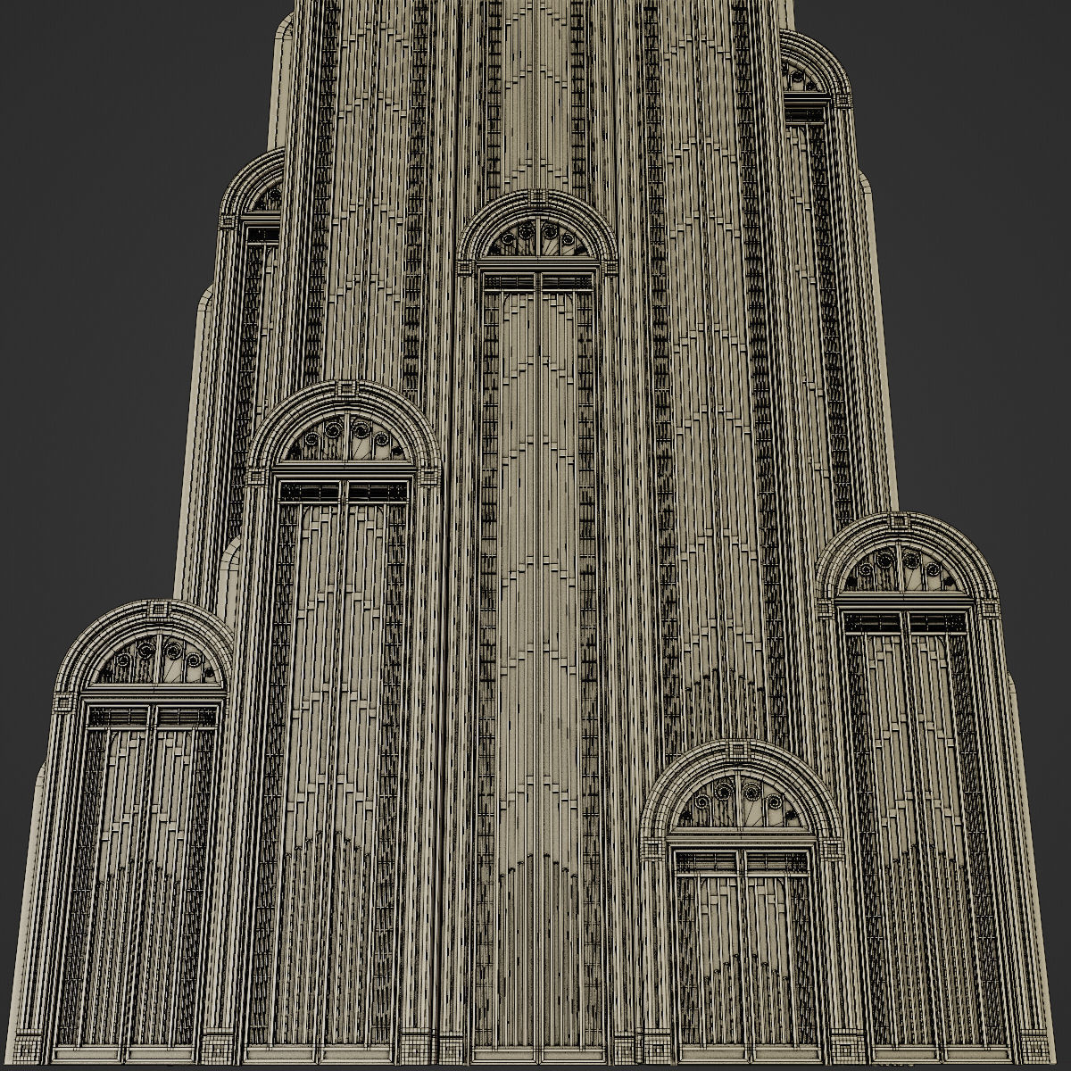 ART DECO SKYSCRAPER BUILDING 06 Low-poly 3D model_27