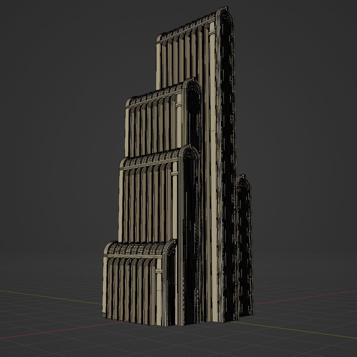 ART DECO SKYSCRAPER BUILDING 06 Low-poly 3D model_20