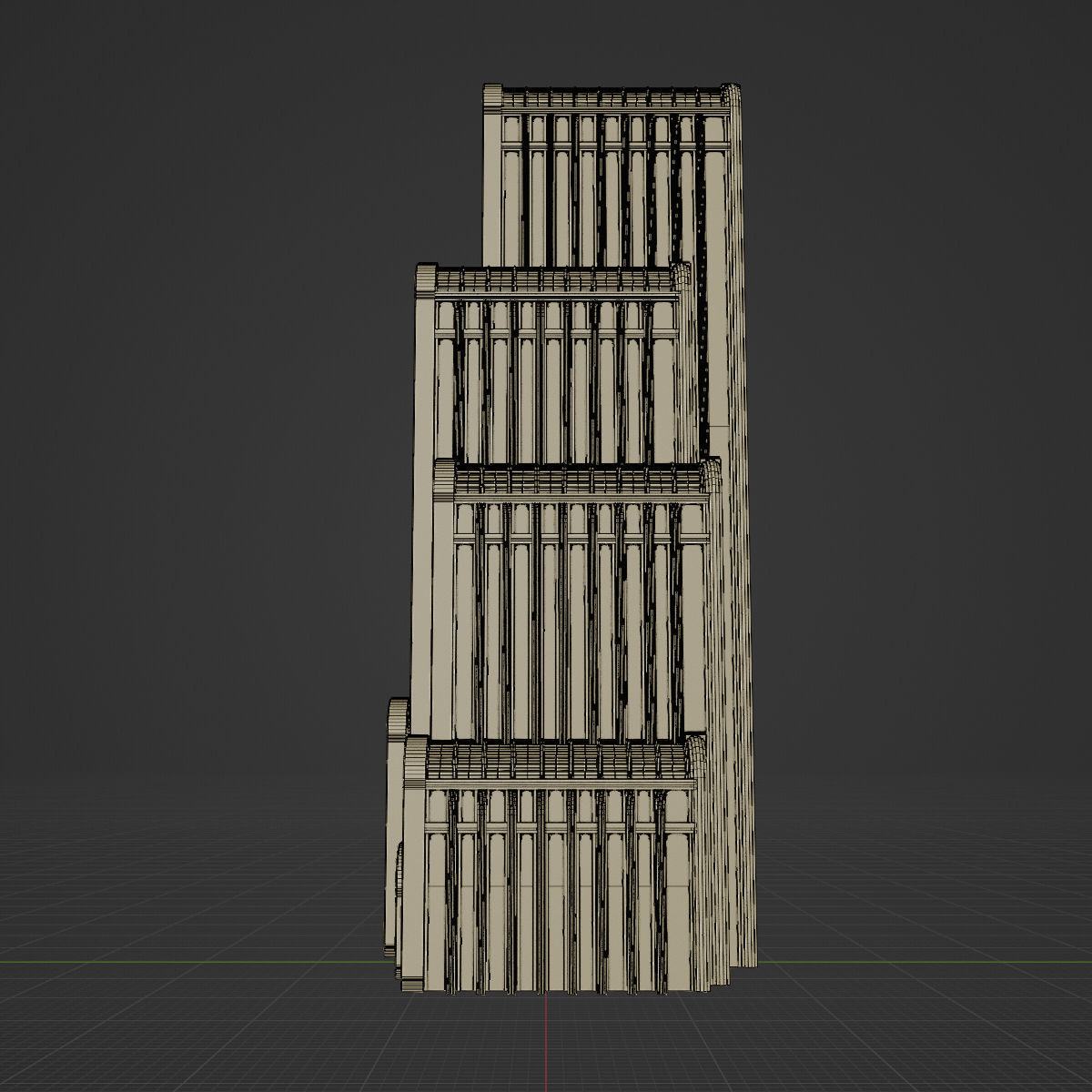 ART DECO SKYSCRAPER BUILDING 06 Low-poly 3D model_19