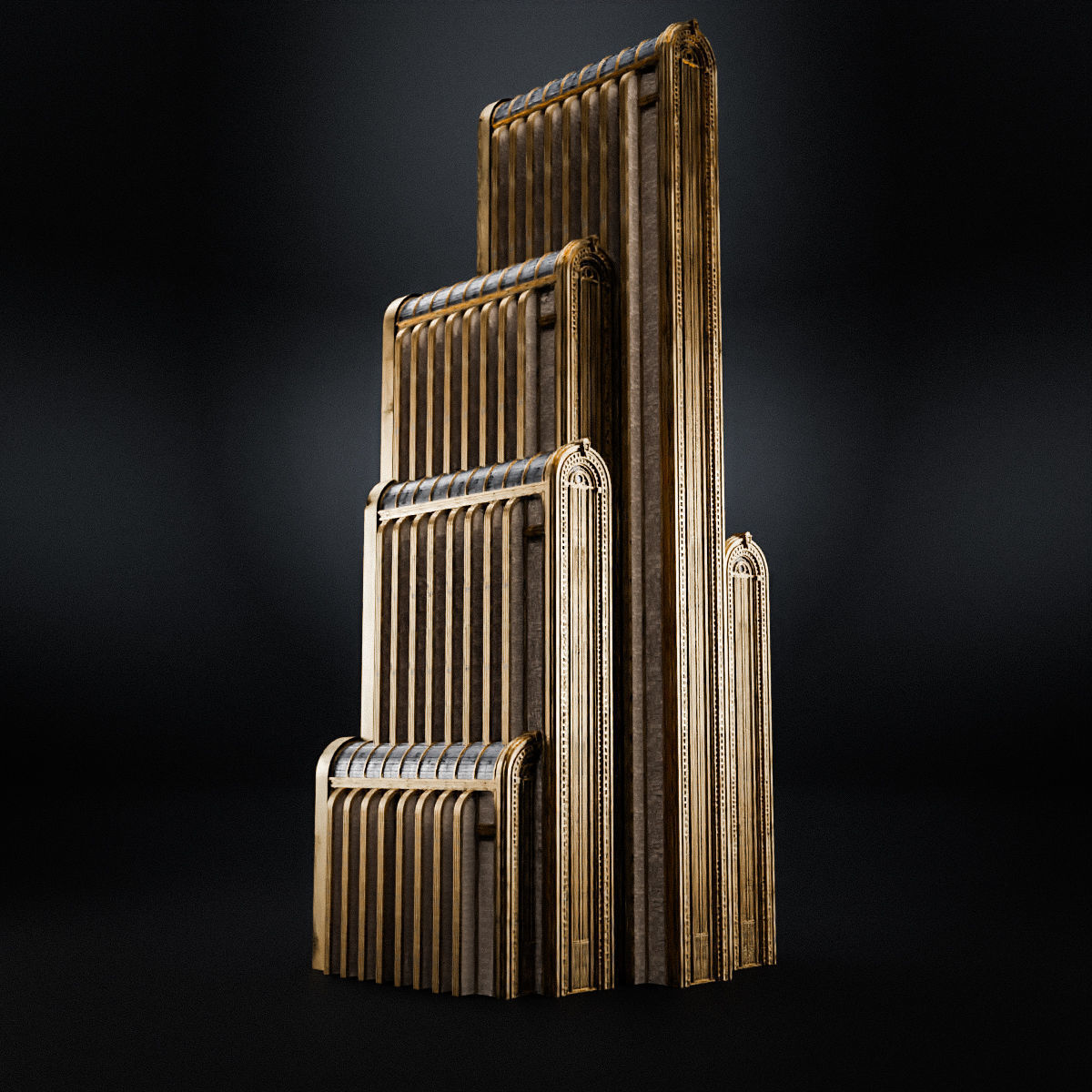 ART DECO SKYSCRAPER BUILDING 06 Low-poly 3D model_7