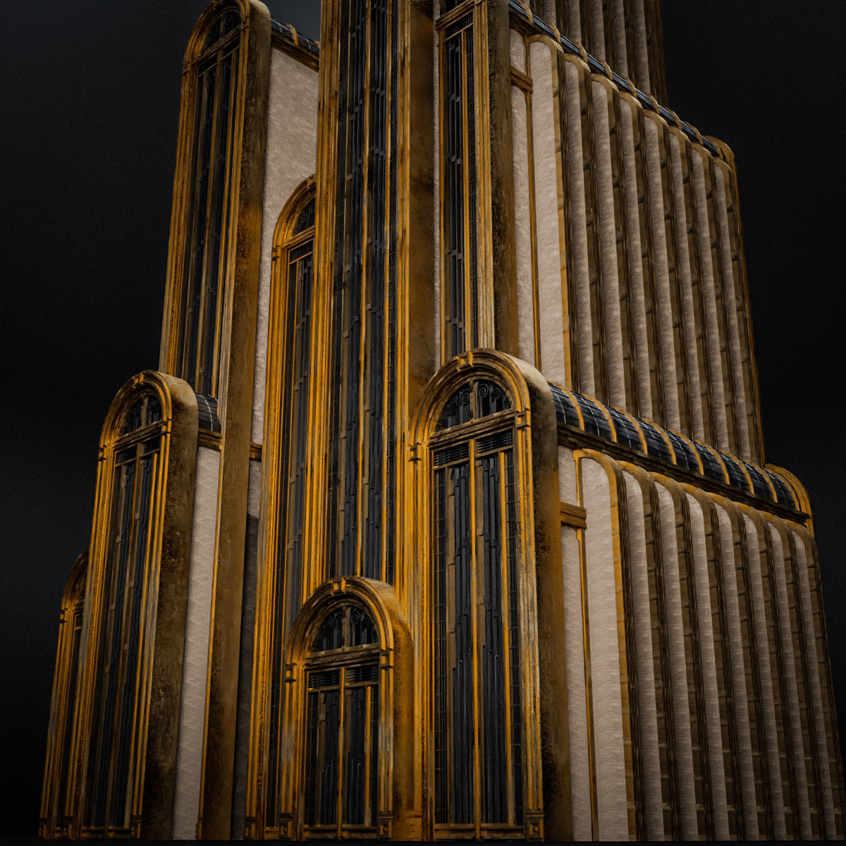 ART DECO SKYSCRAPER BUILDING 06 Low-poly 3D model_15