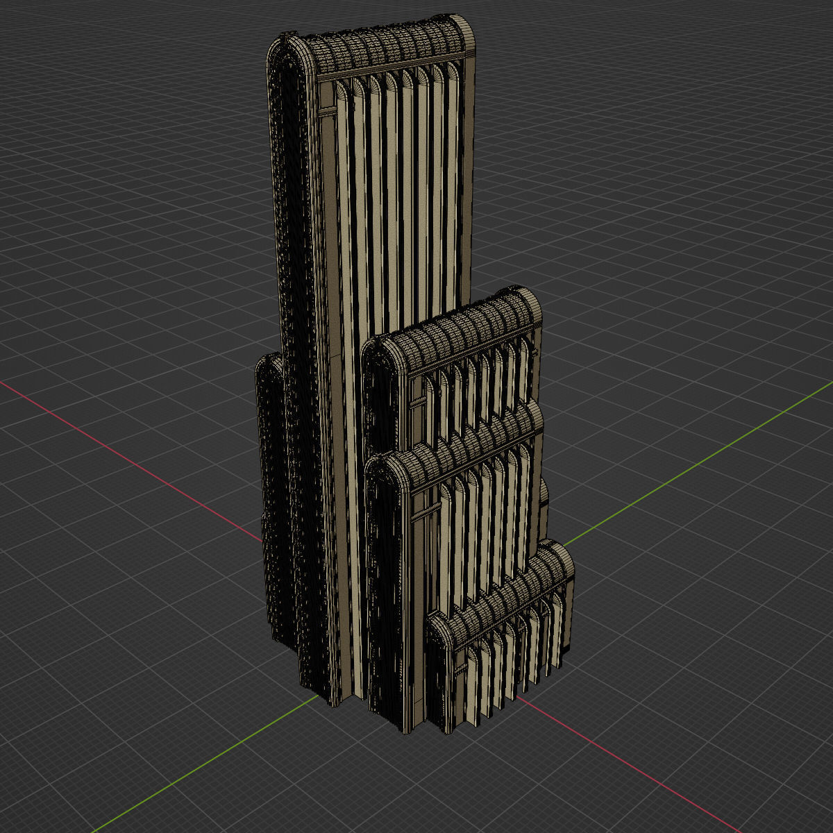 ART DECO SKYSCRAPER BUILDING 06 Low-poly 3D model_26