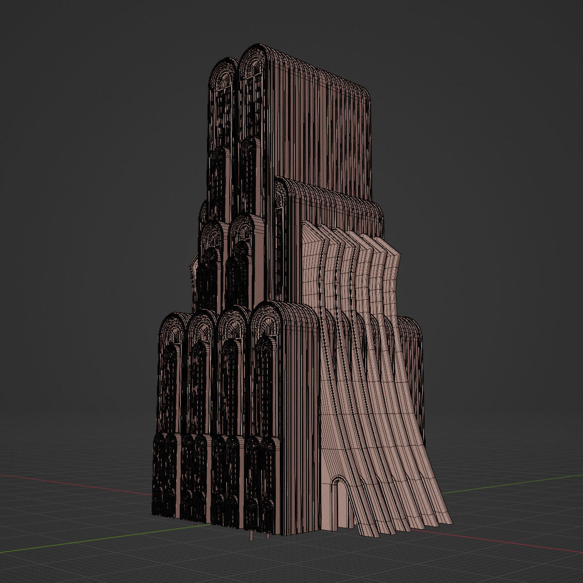 ART DECO SKYSCRAPER BUILDING 07 Low-poly 3D model_20