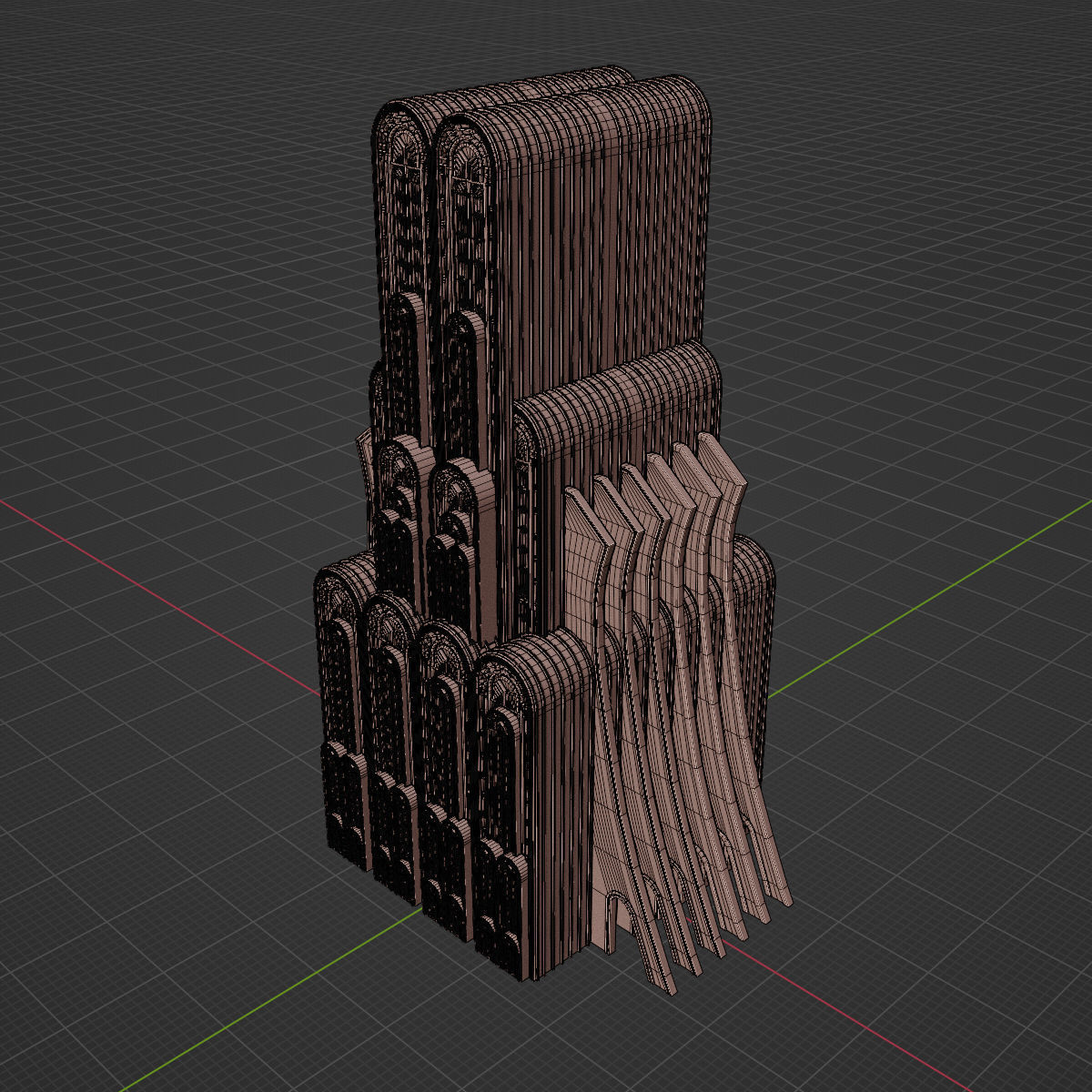 ART DECO SKYSCRAPER BUILDING 07 Low-poly 3D model_18