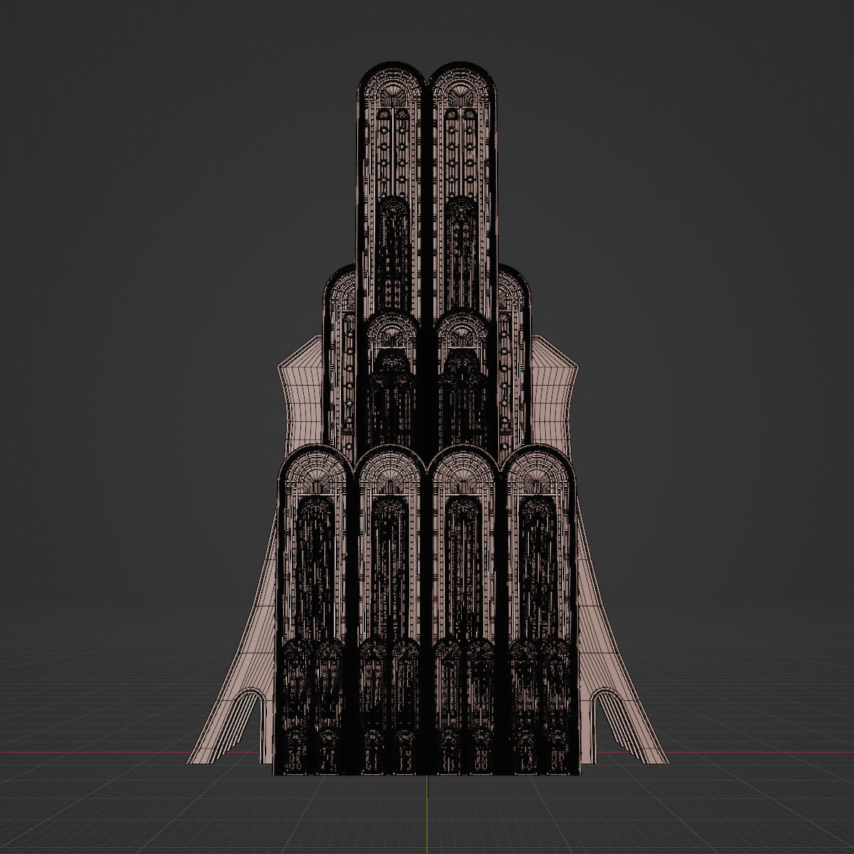 ART DECO SKYSCRAPER BUILDING 07 Low-poly 3D model_21