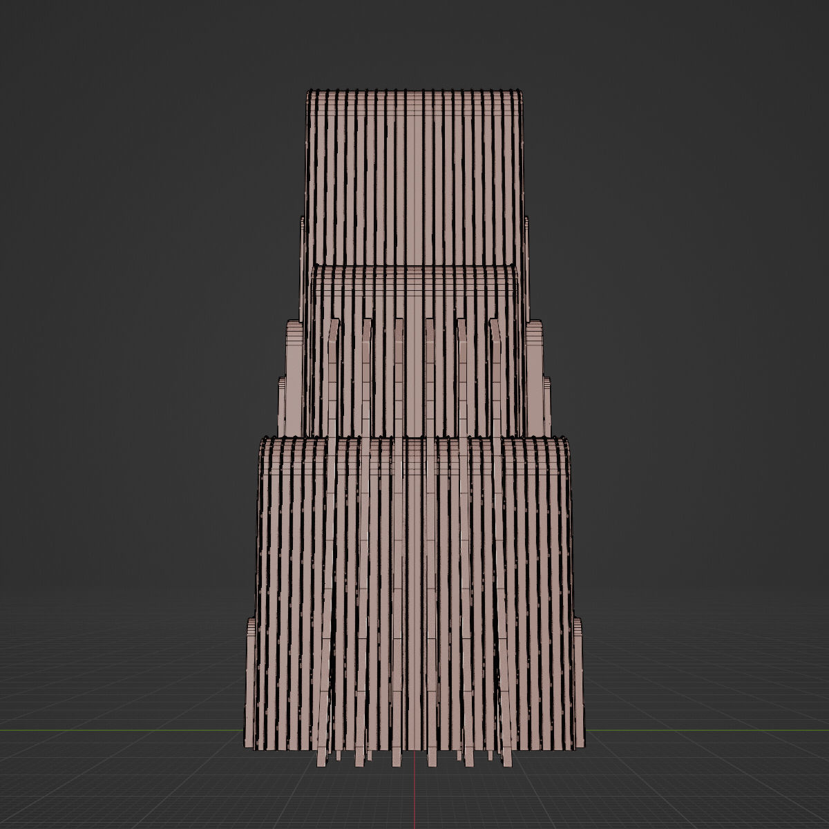 ART DECO SKYSCRAPER BUILDING 07 Low-poly 3D model_19