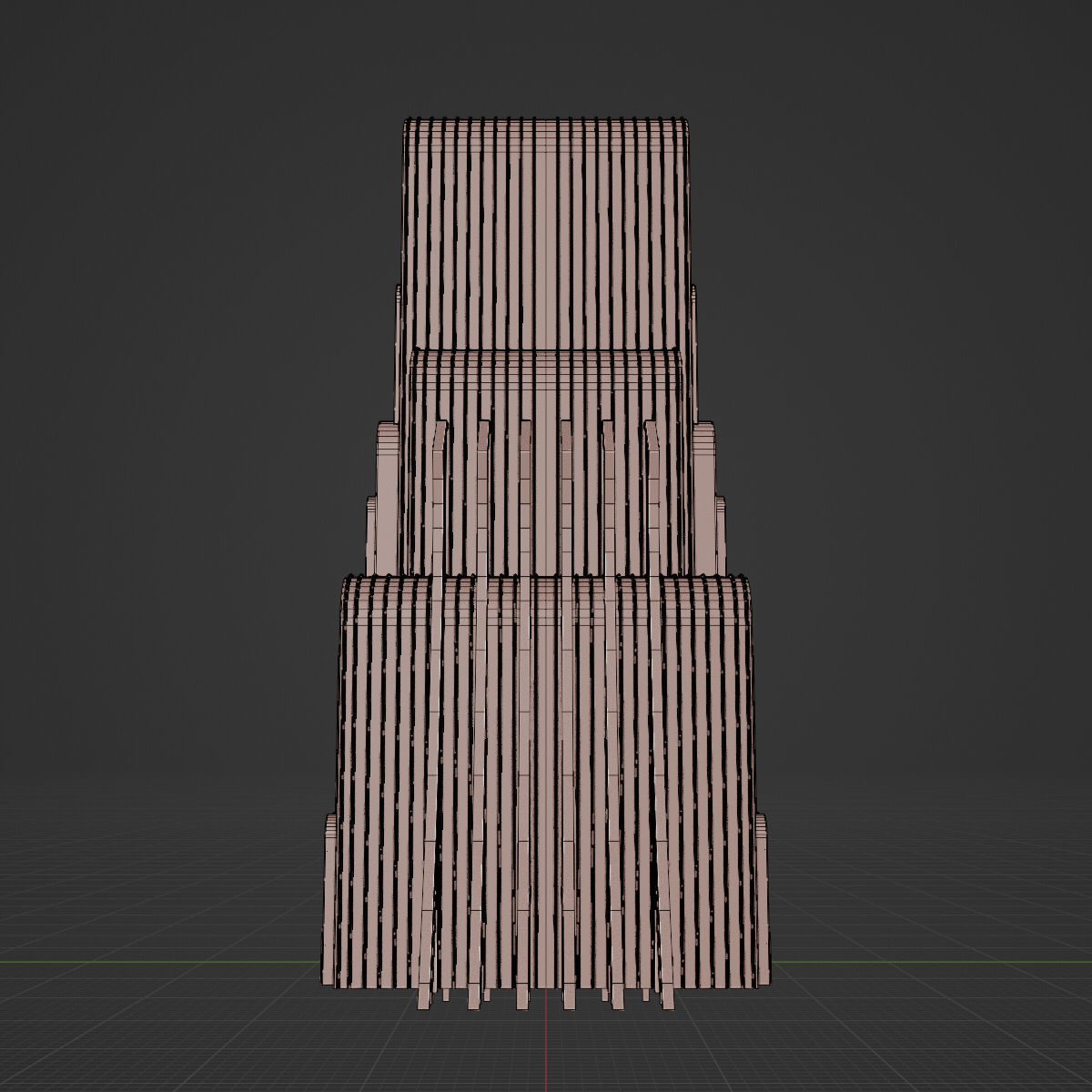 ART DECO SKYSCRAPER BUILDING 07 Low-poly 3D model_26