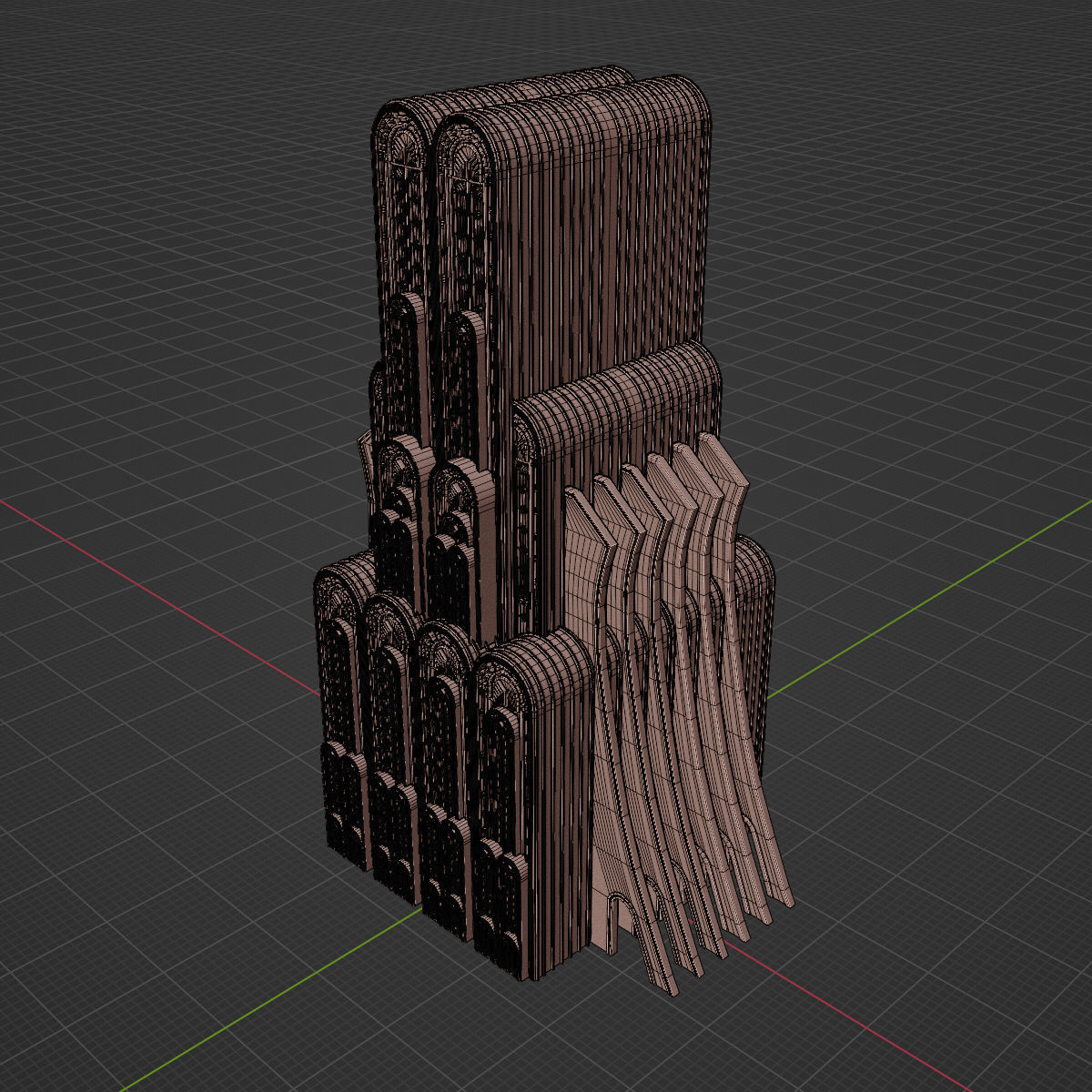 ART DECO SKYSCRAPER BUILDING 07 Low-poly 3D model_22