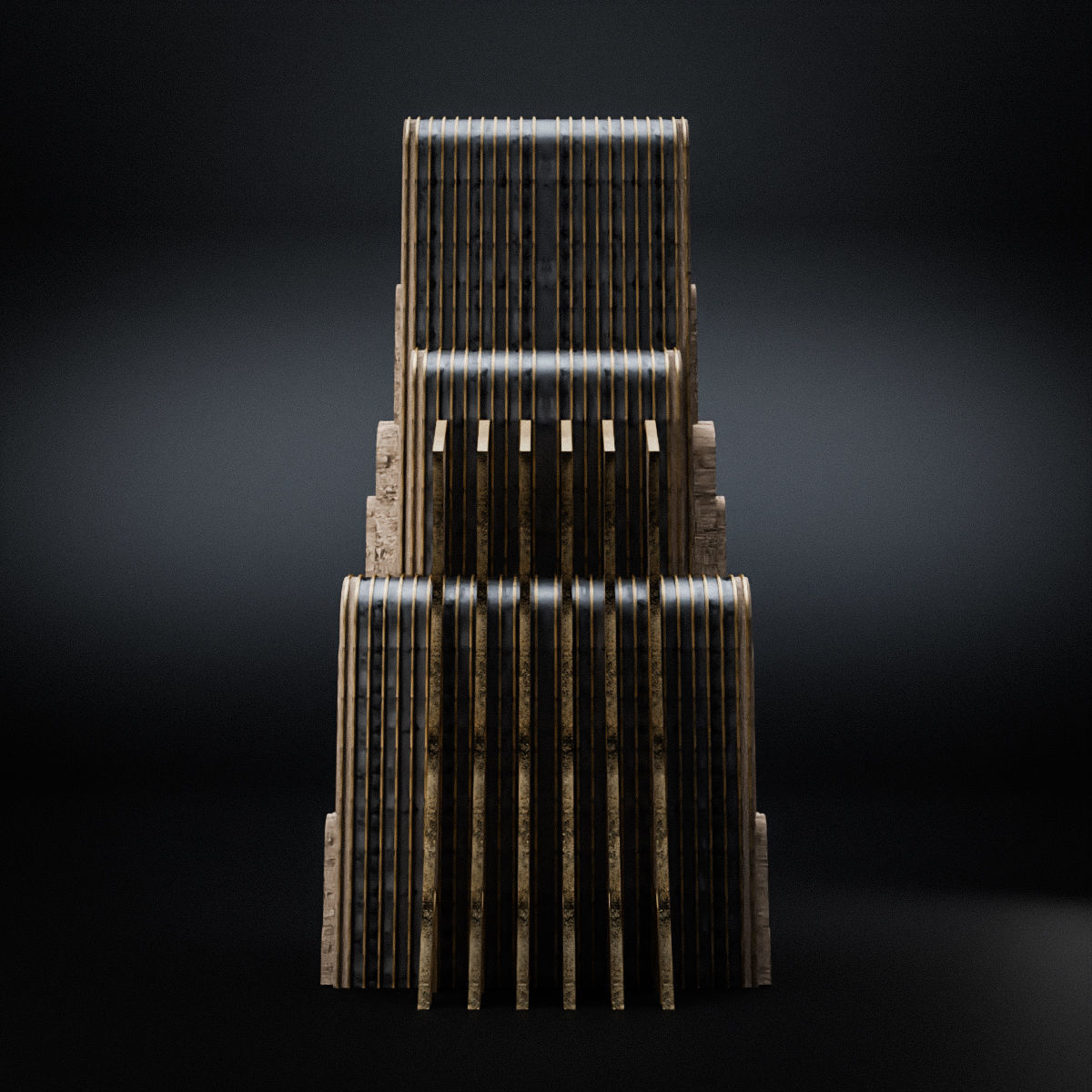 ART DECO SKYSCRAPER BUILDING 07 Low-poly 3D model_6