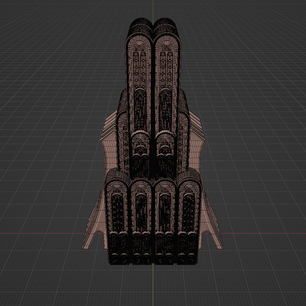 ART DECO SKYSCRAPER BUILDING 07 Low-poly 3D model_28