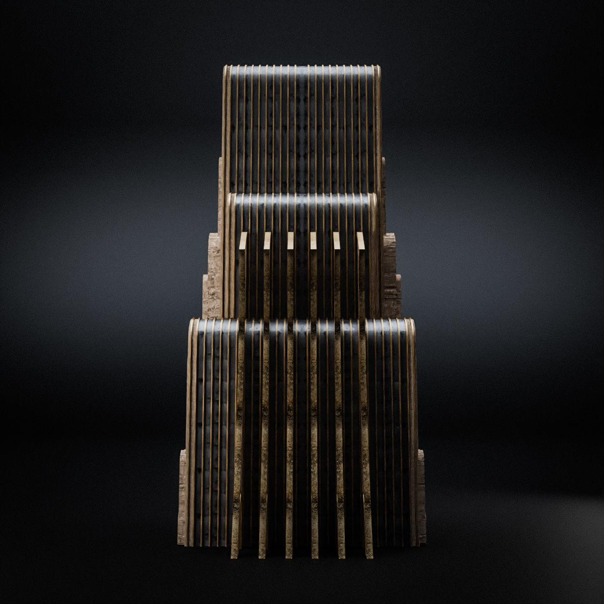 ART DECO SKYSCRAPER BUILDING 07 Low-poly 3D model_10