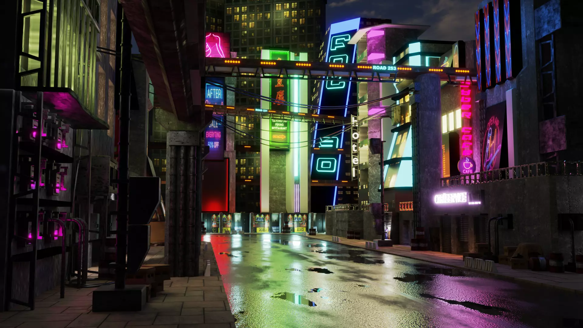 Neon Street 3D model  3D model_0