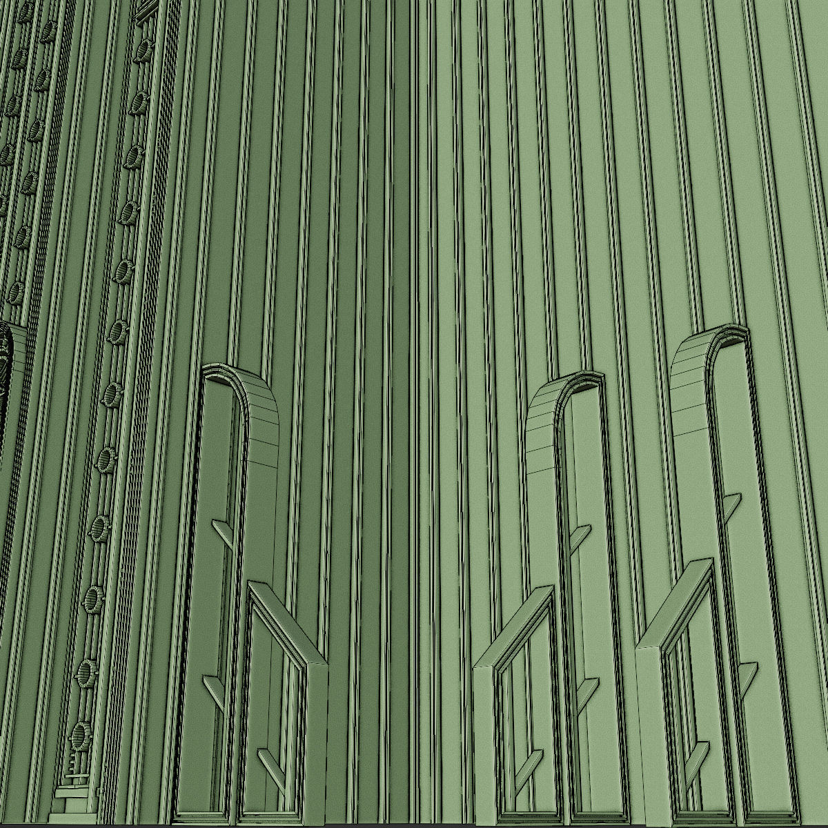 ART DECO SKYSCRAPER BUILDING 08 Low-poly 3D model_26