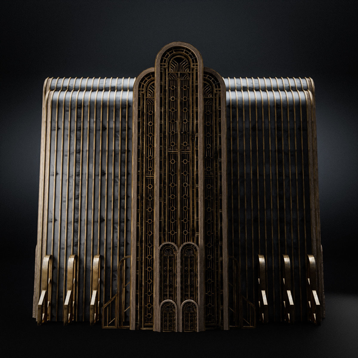 ART DECO SKYSCRAPER BUILDING 08 Low-poly 3D model_6