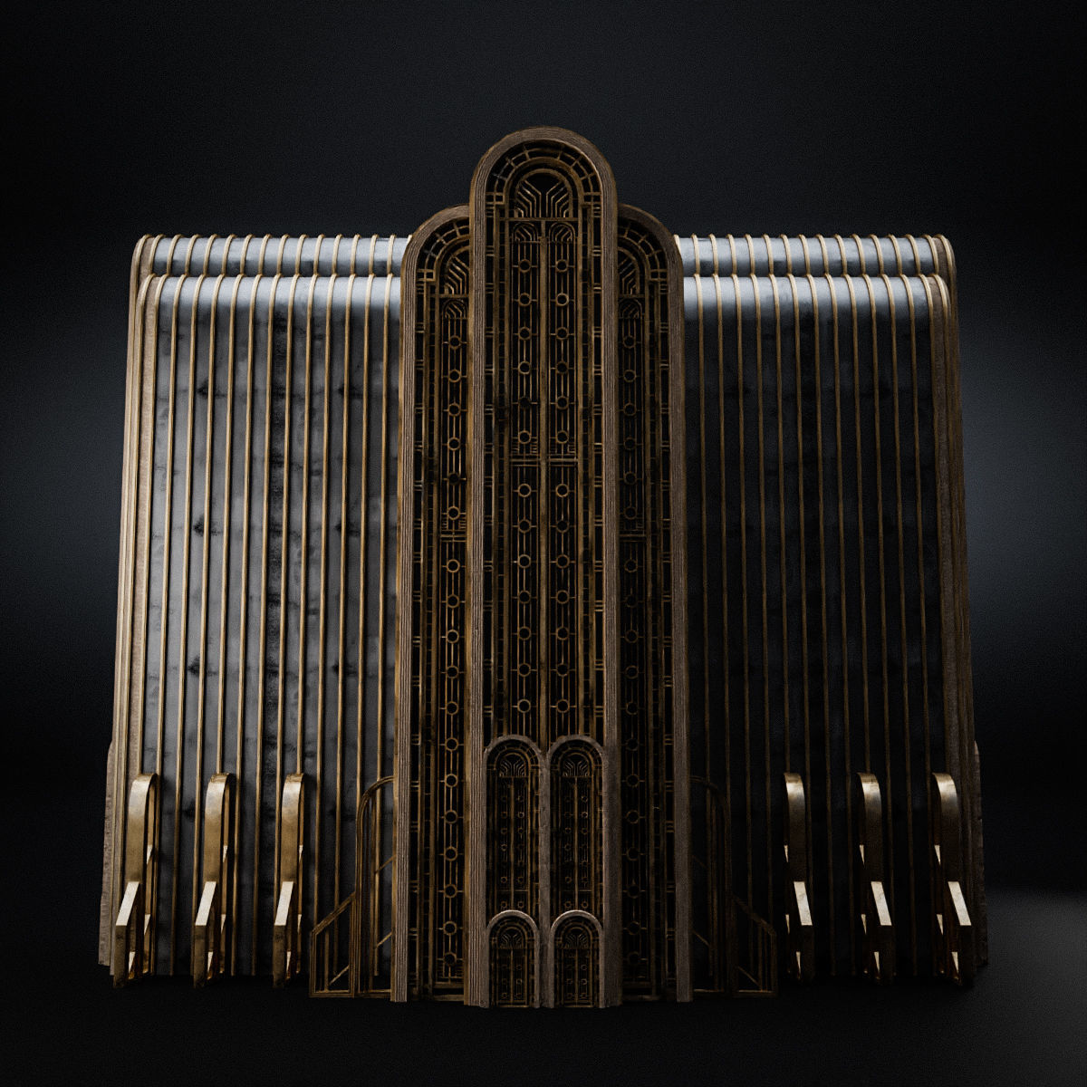 ART DECO SKYSCRAPER BUILDING 08 Low-poly 3D model_10