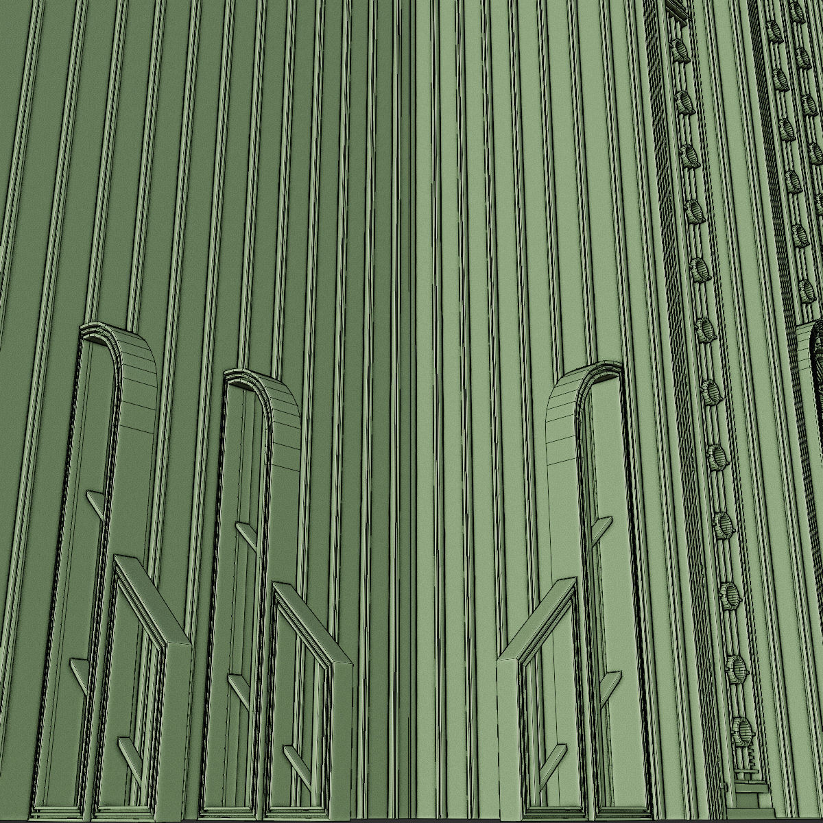 ART DECO SKYSCRAPER BUILDING 08 Low-poly 3D model_27