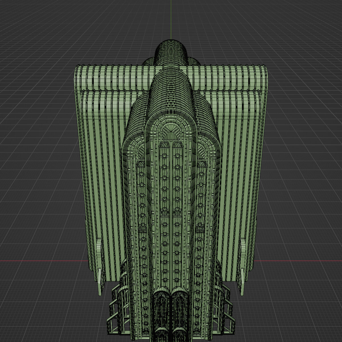 ART DECO SKYSCRAPER BUILDING 08 Low-poly 3D model_22