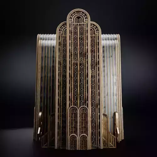 ART DECO SKYSCRAPER BUILDING 08 Low-poly 3D model